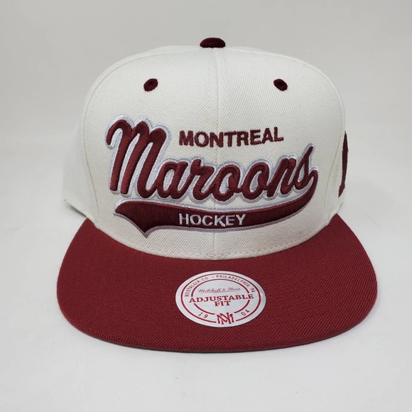 NHL Vintage Mitchell & Ness Script Snapback Hat - Montreal Maroons - Picture 1 of 6